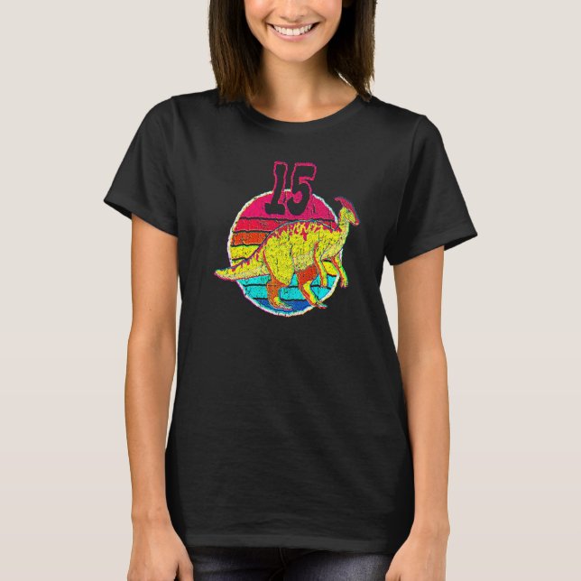 Camiseta 15th Birthday I Parasaurolophus I Family Matching (Anverso)
