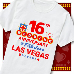 Camiseta 16º Aniversario de Boda Fabulosa Pareja de Las Veg