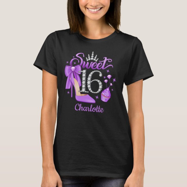 Camiseta 16º cumpleaños. Dulces 16 chicas (Anverso)