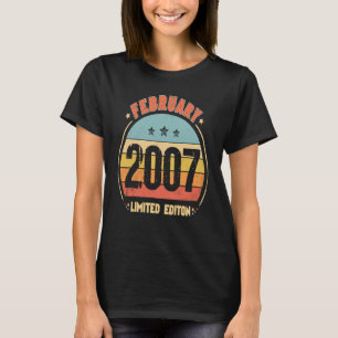 Camiseta 16º cumpleaños increíble desde febrero de 2007 Ret