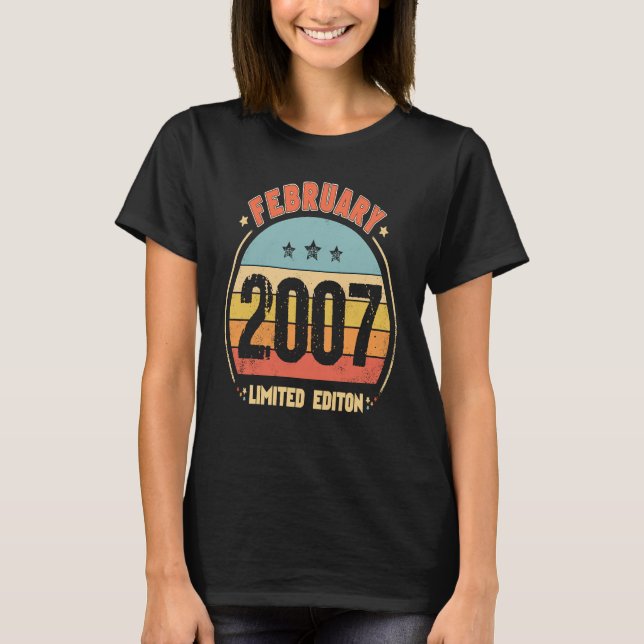 Camiseta 16º cumpleaños increíble desde febrero de 2007 Ret (Anverso)