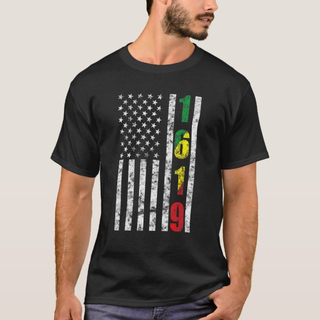 Camiseta 1619 Nuestros Ancestros Orgullo Africano Estadouni (Anverso)