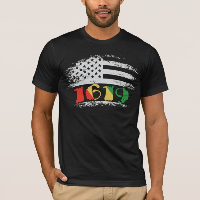 Camiseta 1619 Nuestros antepasados Orgullo Africano Histori (Anverso)