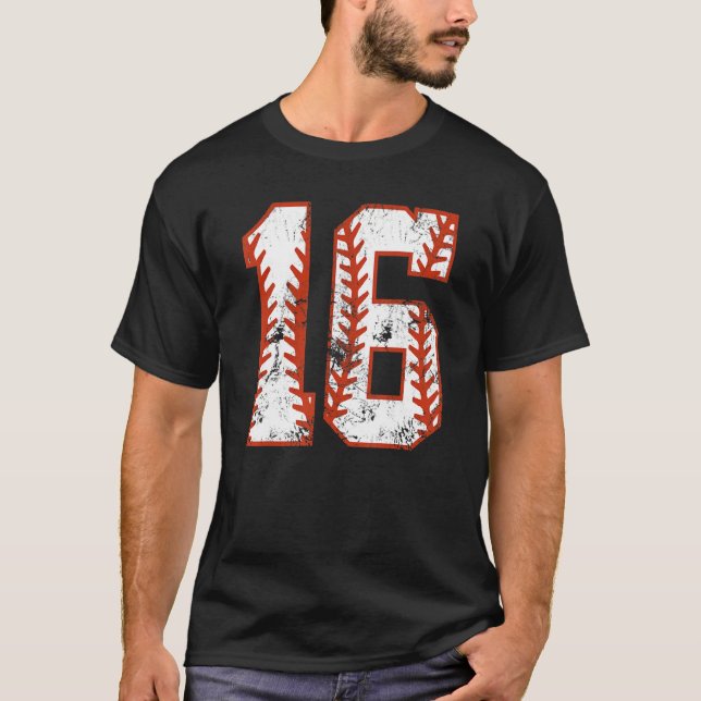 Camiseta 16.º Béisbol Dieciséis Niño Gir de 16 años (Anverso)