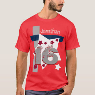 Camiseta 16.º CUMPLEAÑOS Personalizado AZUL ROJO V11BF