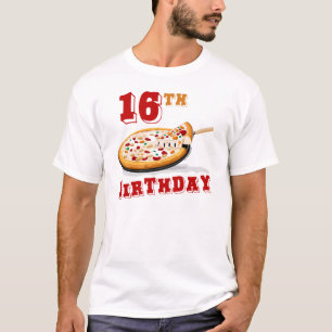 Camiseta 16.º Fiesta de la pizza de cumpleaños