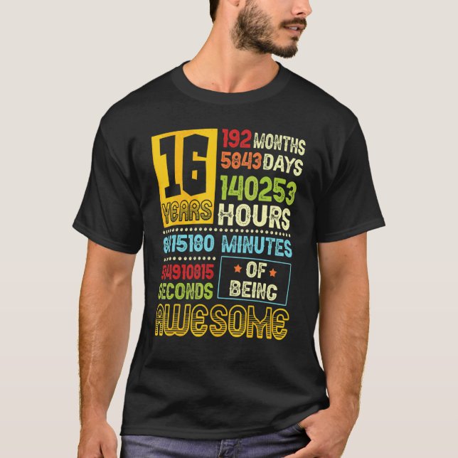 Camiseta 16.º Nacimiento 16 Años De Ser Increíble (Anverso)