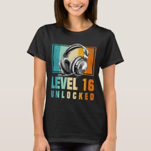 Camiseta 16.º Nacimiento Niño Video Gamer Nivel 16 Bo desbl