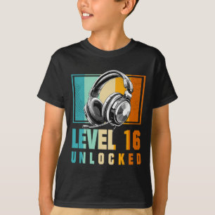 Camiseta 16.º Nacimiento Niño Video Gamer Nivel 16 Bo desbl