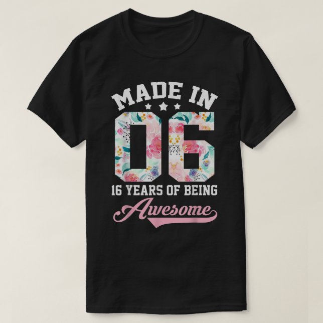 Camiseta 16.º regalo de Chica por cumpleaños para Chicas ad (Diseño del anverso)