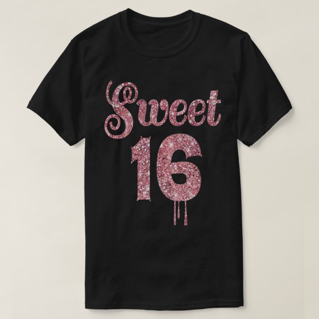 Camiseta 16.º regalo de cumpleaños adolescente dulce diecis (Diseño del anverso)