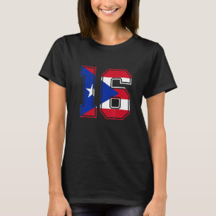 Camiseta 16 Años de Edad Puerto Rico Número 16