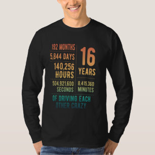 Camiseta 16 años de matrimonio gracioso 16 años de Boda