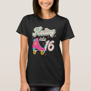 Camiseta 16 años de patinaje de patinaje sobre patines de c