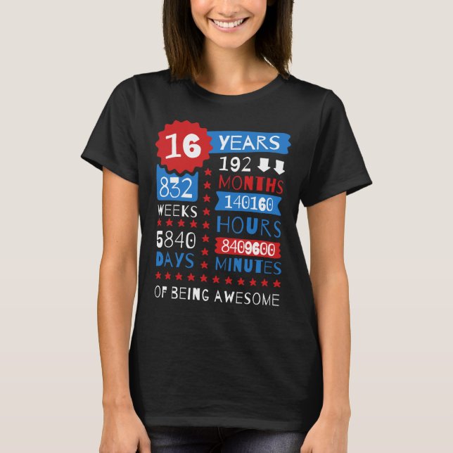 Camiseta 16 años de ser impresionante - décimosexto (Anverso)