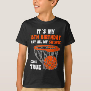 Camiseta 16 años Feliz 16 cumpleaños Bysketbyll 16 Bi