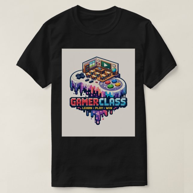 Camiseta 16-Bit Melting YouTube Gaming Controller (Diseño del anverso)