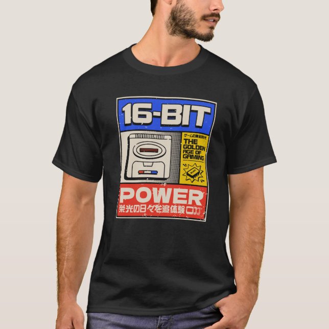 Camiseta 16-Bit Power - Retro Gamer (Anverso)