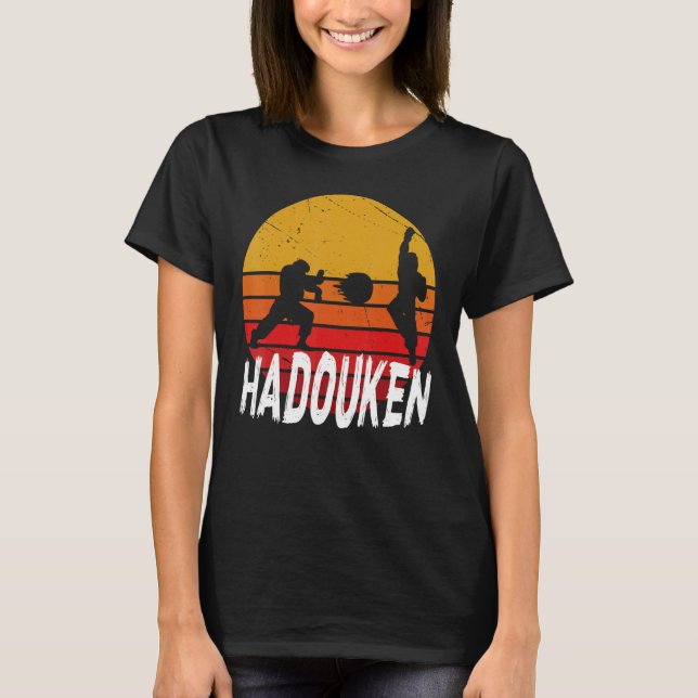 Camiseta 16 bit Retro HADOUKEN Fighter 1 (Anverso)