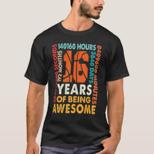 Camiseta 16 cumpleaños 16 años de edad 192 meses Baloncesto