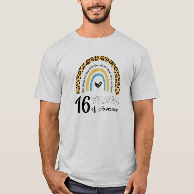 Camiseta 16° cumpleaños, 16°, feliz 16° cumpleaños (Anverso)