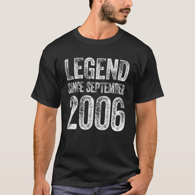 Camiseta 16 Cumpleaños Tee Septiembre Nacido 16 Años De Ley (Anverso)