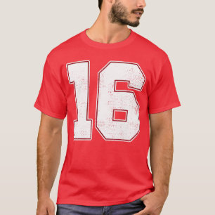 Camiseta 16 Esquema Número 16 Fan Varsity Sportseam Azul Je