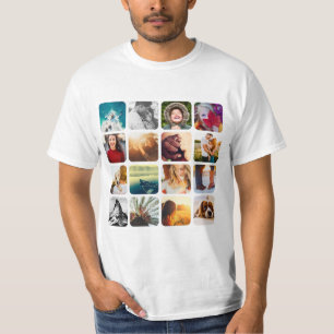 Camiseta 16 fotoplantilla Cuadrícula cuadrada marco redonde