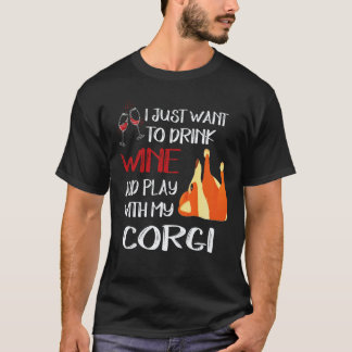Camiseta 16 Solo Quiero Beber Vino Corgi