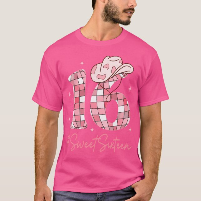 Camiseta 16 Sweet Sixn Western Rodeo 16ª Chica De Cumpleaño (Anverso)
