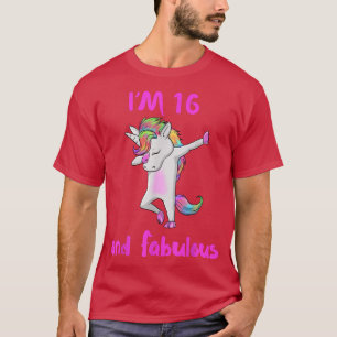 Camiseta 16 y fabulosos chicas dulces unicornio dab dan