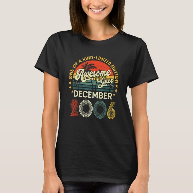 Camiseta 16th Birthday  Awesome Since December 2006 16 Year (Anverso)