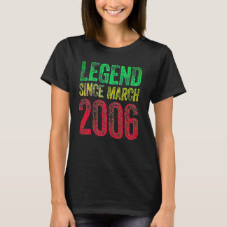 Camiseta 16th Birthday March Born Shirt 16 Years Legend Sin