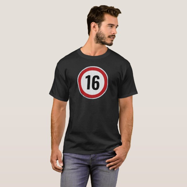 Camiseta 16th Birthday Speed Sign  (Anverso completo)