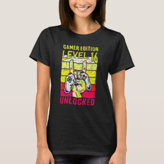 Camiseta 16th Birthday Video Gamer Edition Level 16 Unlocke