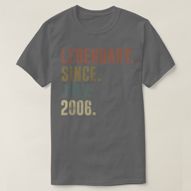 Camiseta 16th Birthday Vintage Legendary Since July 2006  (Diseño del anverso)