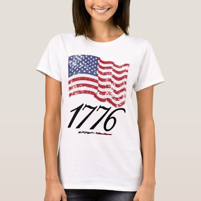 Camiseta 1776 apenó la bandera americana (Anverso)