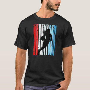 Camiseta 17.º Baloncesto Cumpleaños Retro Vintage angustiad