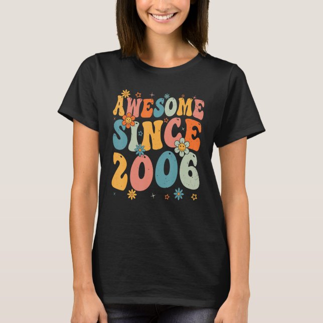 Camiseta 17.º cumpleaños increíble desde 2006 Retr de 17 añ (Anverso)