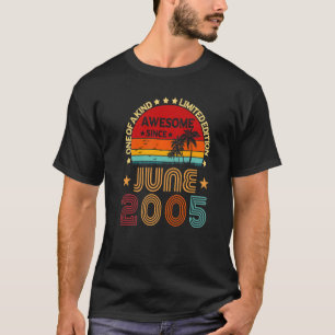 Camiseta 17.º cumpleaños increíble desde la época de junio 