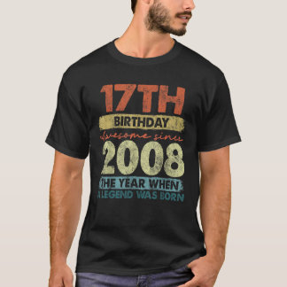 Camiseta 17.º cumpleaños Juvenil de Unisex negro pequeño V