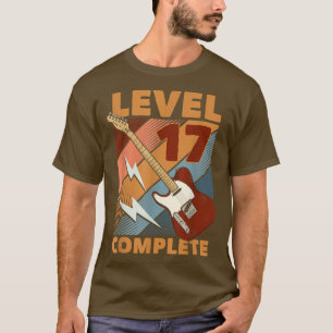 Camiseta 17.º Cumpleaños Nivel 17 Completa E-Guitar