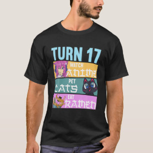 Camiseta 17.º Cumpleaños Pajamas I Gatos Mascotas