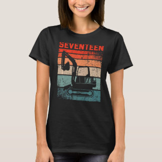 Camiseta 17.º Nacimiento Vehículo de Construcción Retro Exc