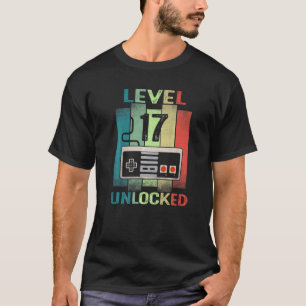 Camiseta 17.º nivel de cumpleaños 17 videojugador desbloque