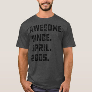 Camiseta 17.º regalo de cumpleaños increíble desde abril de