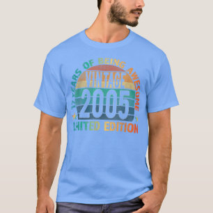 Camiseta 17.º regalo de cumpleaños Niños Vintage 2005 17 añ