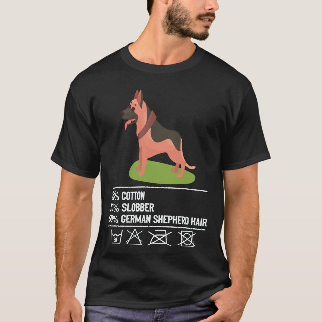 Camiseta 17 Algodón Baba Alemán pelo Pastor Alemán (Anverso)