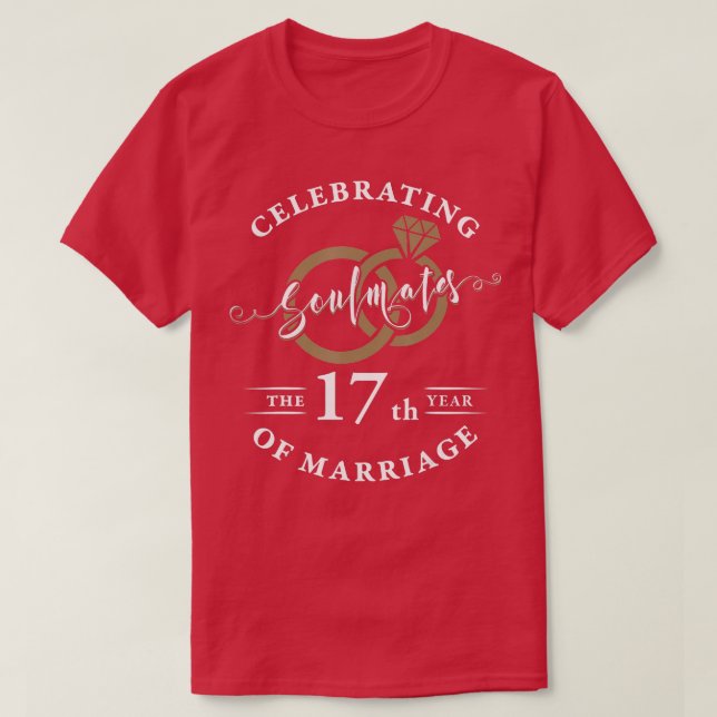 Camiseta 17° Aniversario del Boda 17 años de matrimonio (Diseño del anverso)