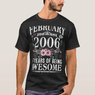 Camiseta 17 Años Hecho En Febrero 2006 17º Cumpleaños W